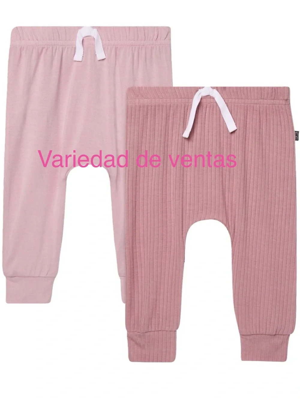 Kids Pajamas Pink Ribbed and Solid Jogger Pants - Set